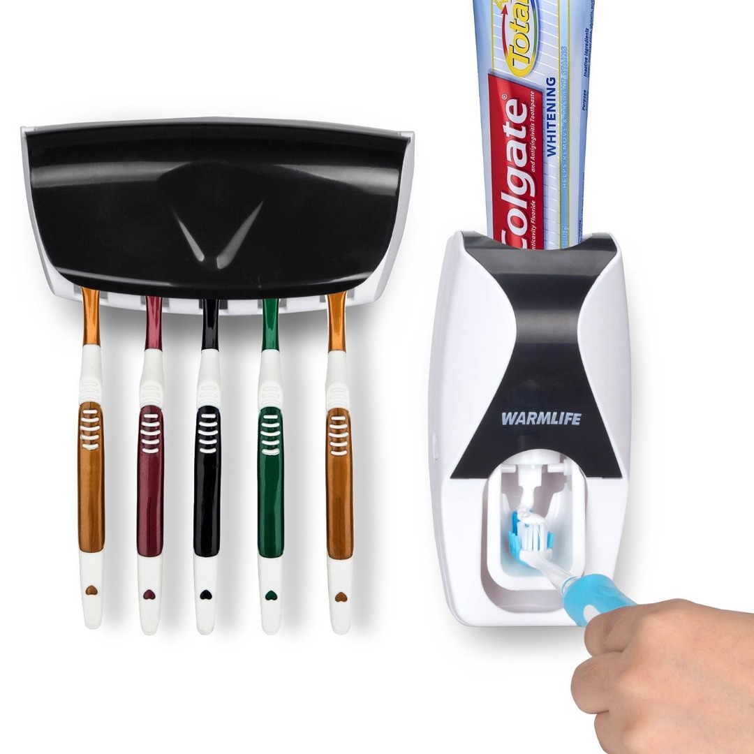 Tooth Paste Dispenser with Brush Holder