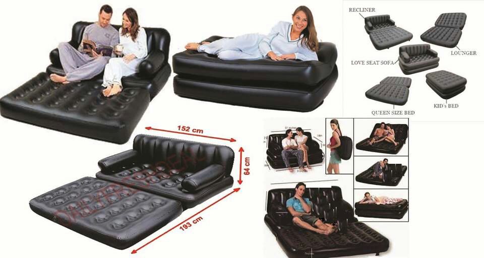Multifunctional Folding Inflatable Sofa Bed With Standard Electric Pump