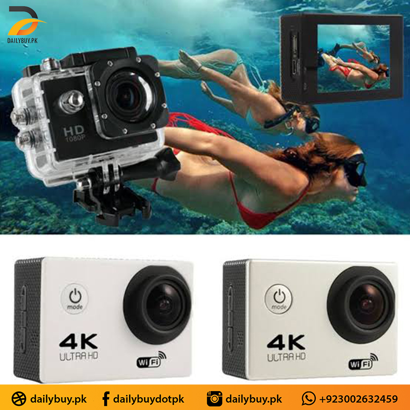 4K Action Camera HD 30m Waterproof Wi-Fi Sports Cameras - White