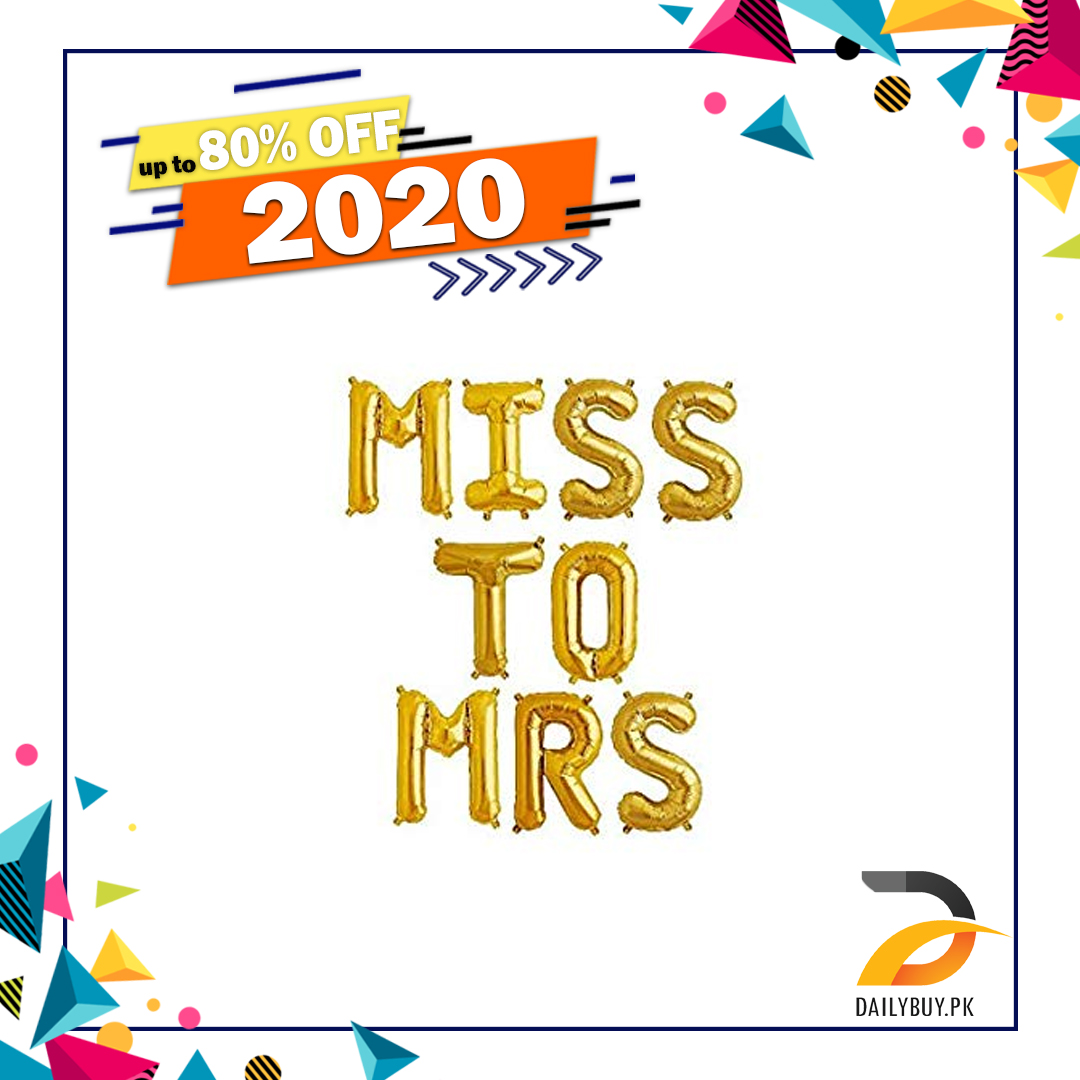 Miss To Mrs Letter Foil Balloon