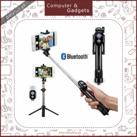 Tripod Selfie Stick With Bluetooth Remote Shutter And 3 Legs