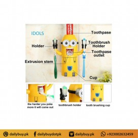 Minion Tooth Paste Dispenser & Brush Holder - 