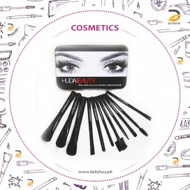 Huda Beauty Pack of 12 Makeup Brushes (Black)