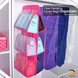 Clear Hanging Closet Bag Organizer-6 pockets