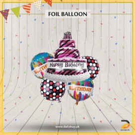Happy Birthday Cake Foil Balloon