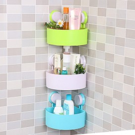 Bathroom Corner Shelf Suction Rack Organizer