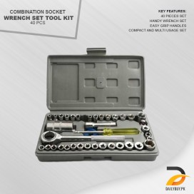 Socket Wrench Set Tool Kit - 40 Pcs