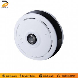 Panoramic Fish Eye CCTV WiFi Camera - Black & 