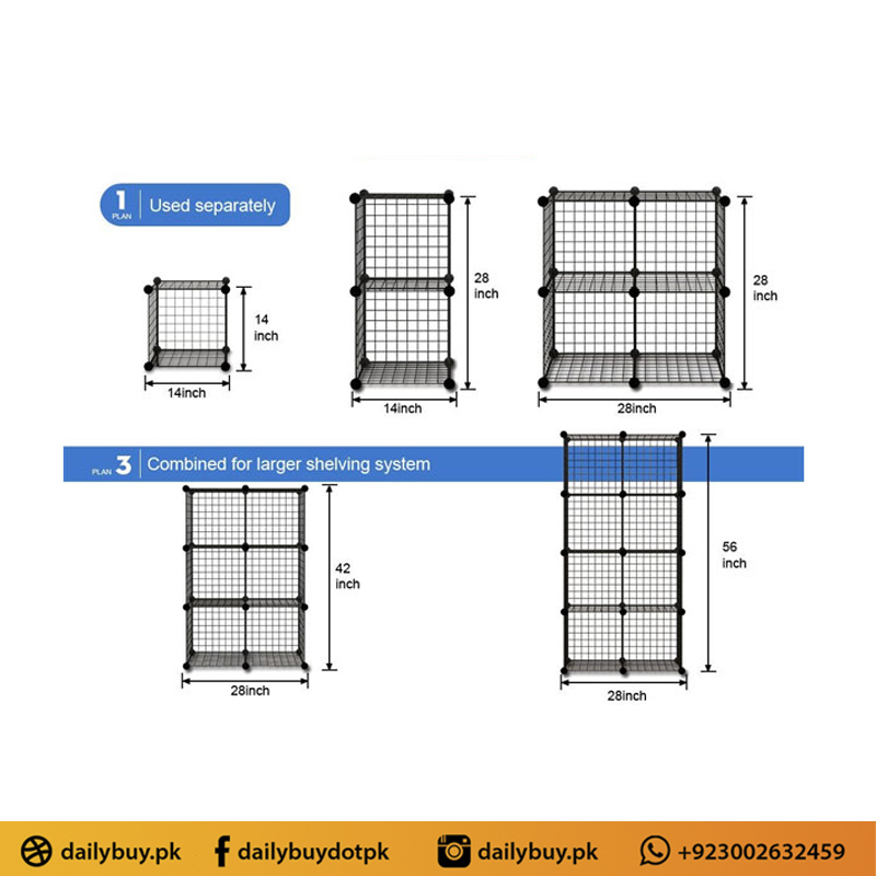 Multi Use Wire 3 Cube Cabinet